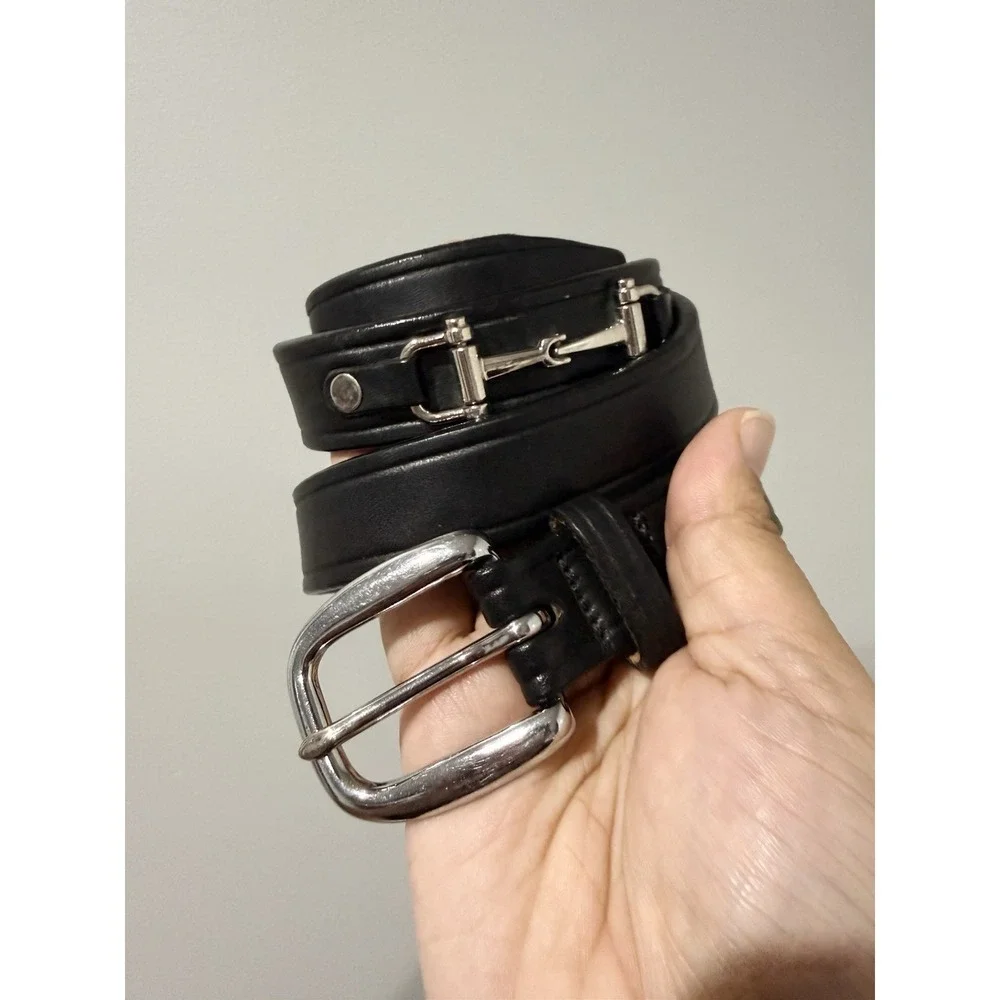 Equestrian Tory English Bridle Leather Bit Belt - Size 30 -‎ Black Silver